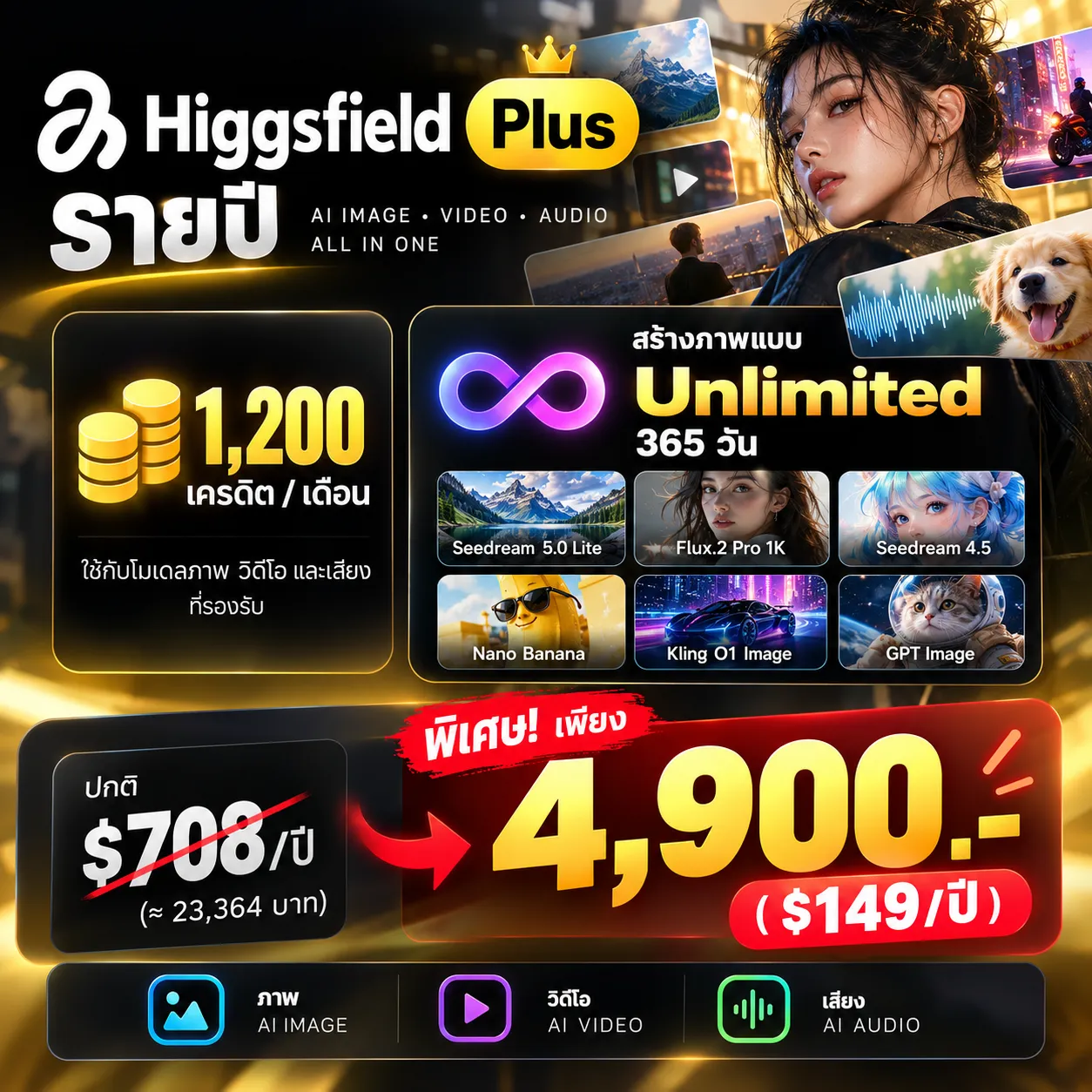 Higgsfield Plus รายปี