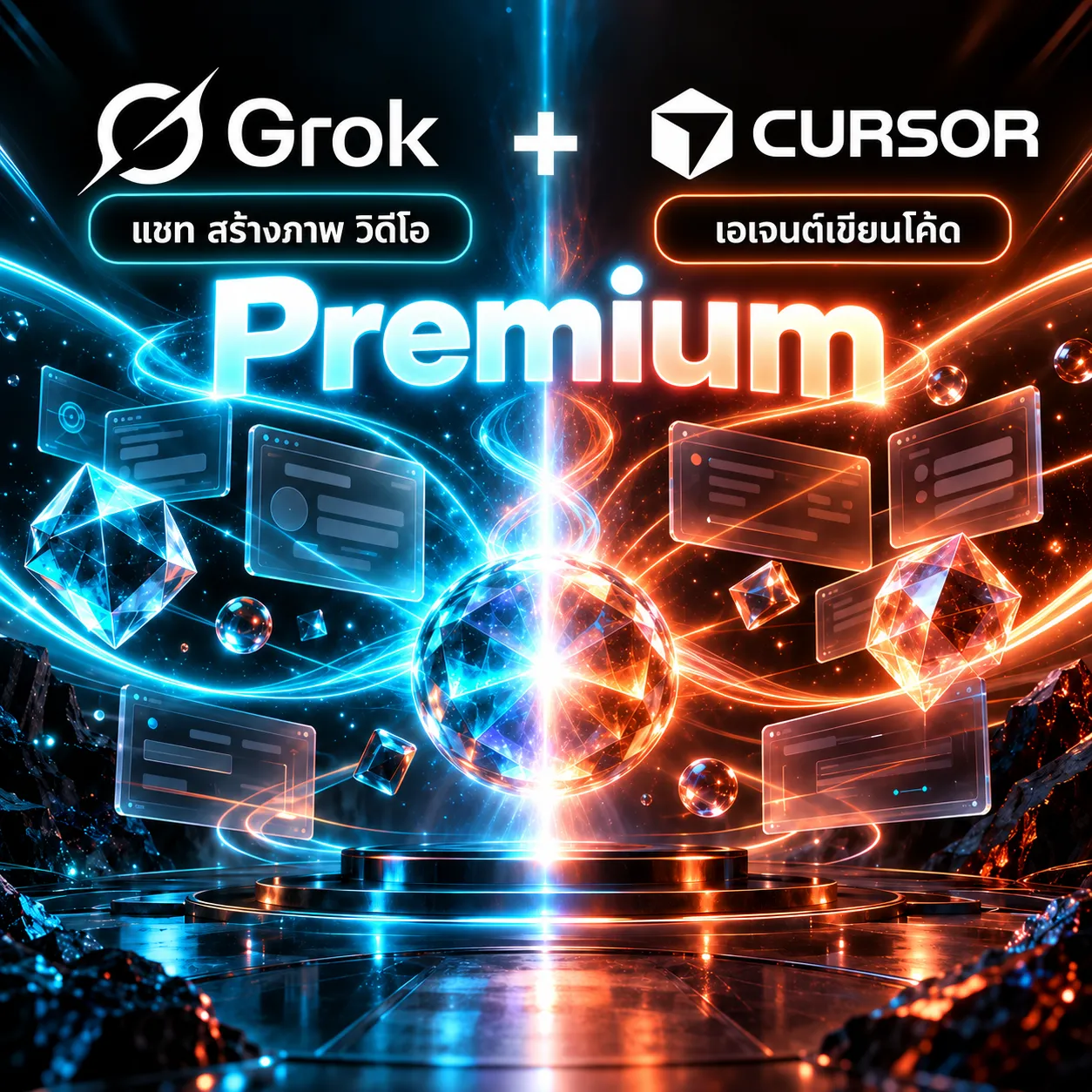 Grok + Cursor Premium 1 เดือน